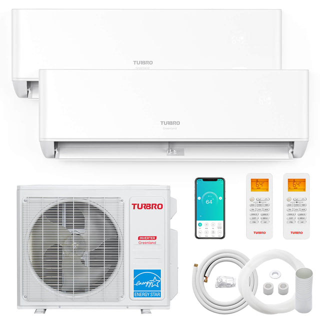 TURBRO Greenland 18,000 BTU Dual Zone (2) Mini-Split Heat Pump (R454B)