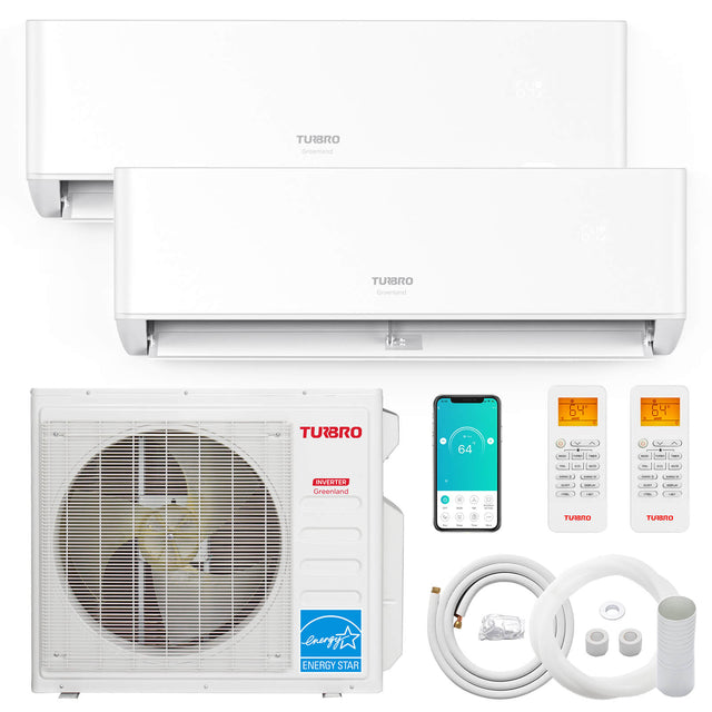 TURBRO Greenland 27,000 BTU Dual Zone (2) Mini-Split Heat Pump (R454B)