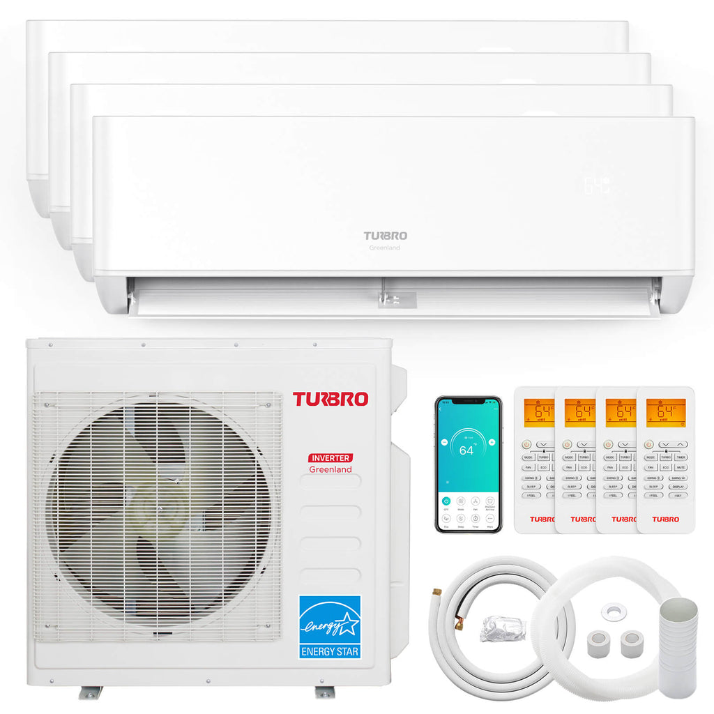 TURBRO Greenland 42,000 BTU Quad-Zone (4) Mini-Split Heat Pump (R454B)