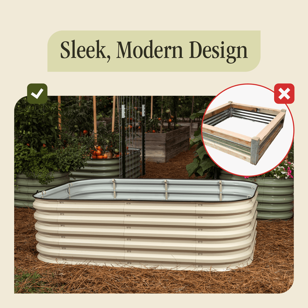 Gro-Rite Tool-Free Modular Metal Raised Garden Bed Kit