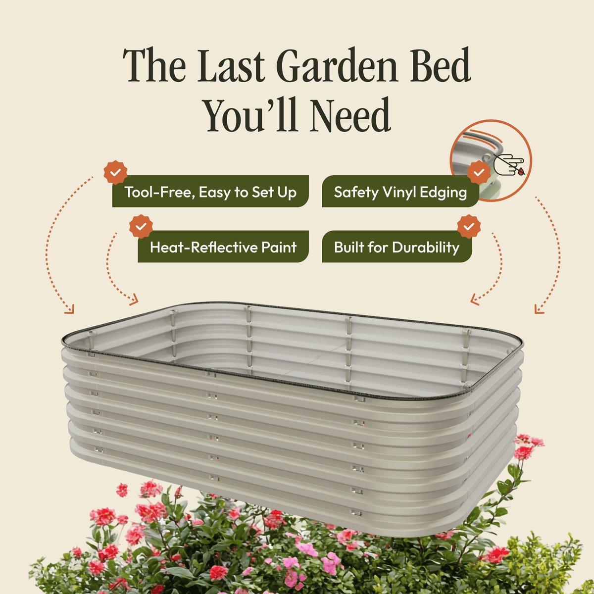 Gro-Rite Tool-Free Modular Metal Raised Garden Bed Kit
