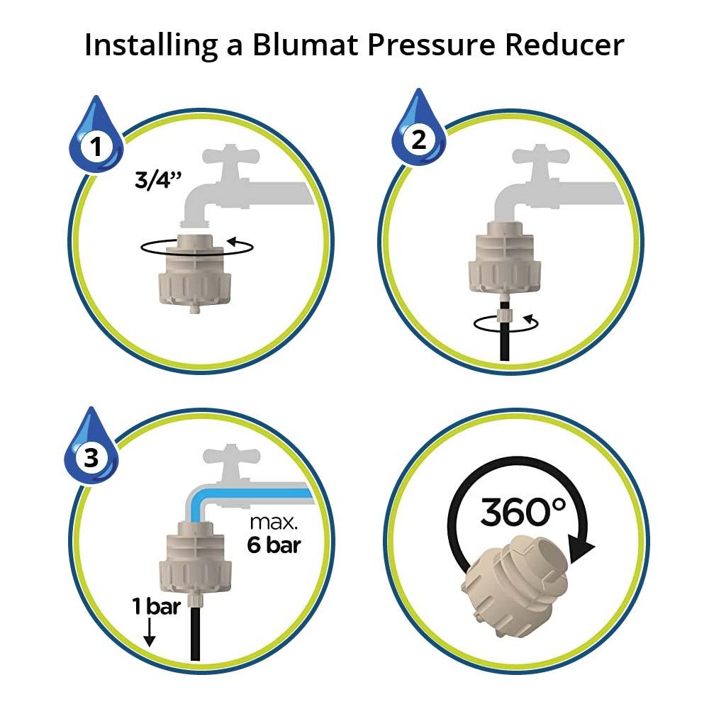 Blumat Pressure Reducer — 0.5 bar, 8mm Output