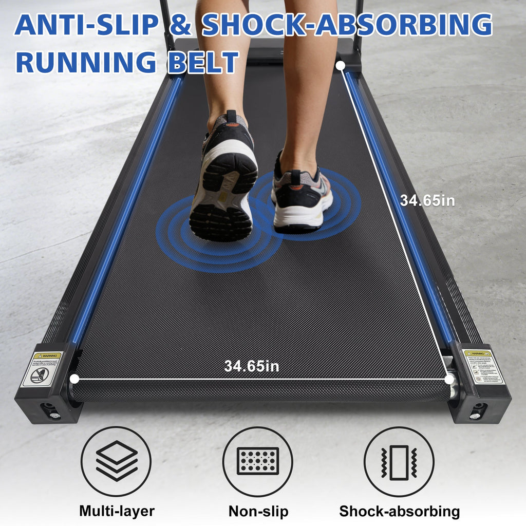 Foldable Walking Pad with Handlebar & Adjustable Incline