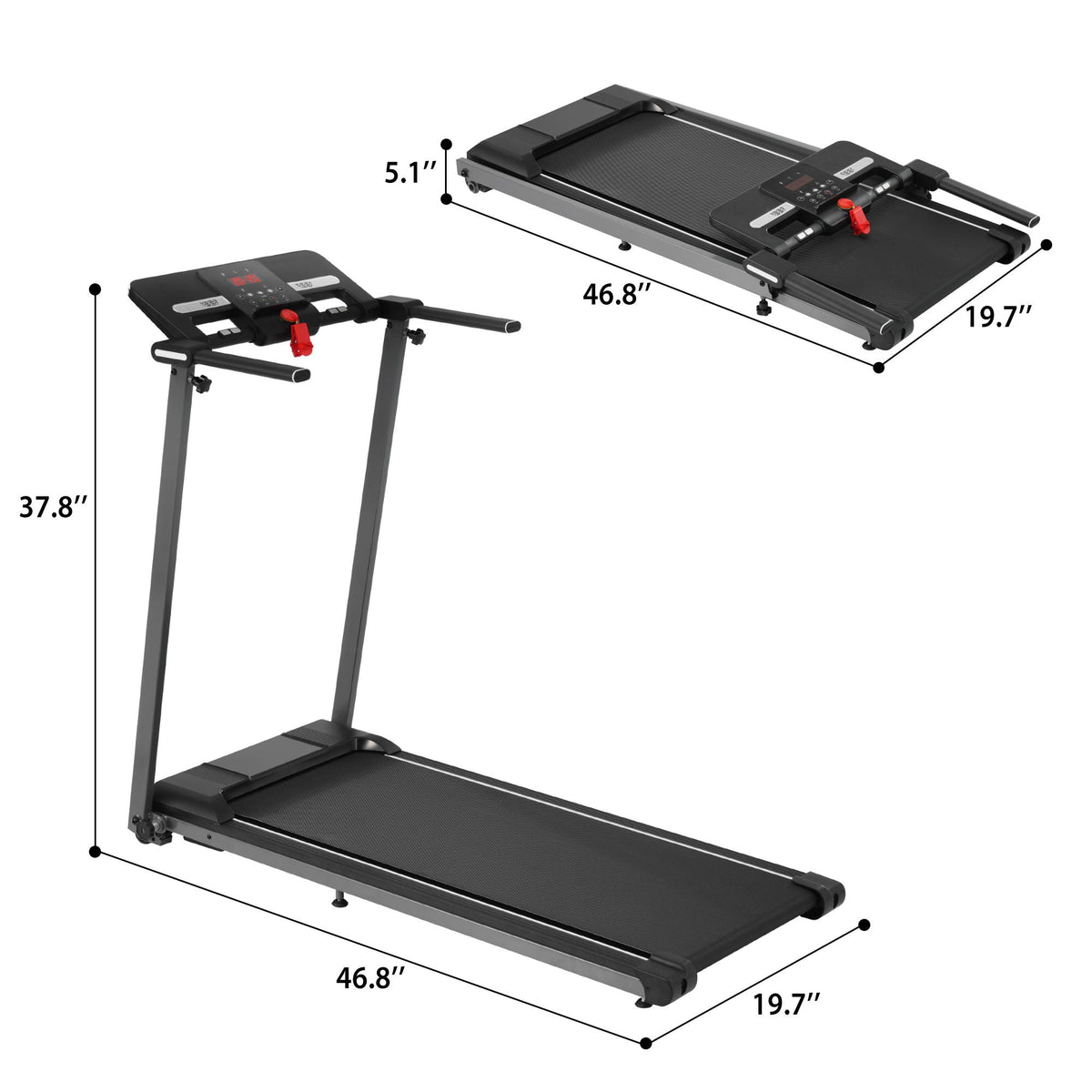2.5 HP Folding Treadmill with 6% Incline & Bluetooth Audio