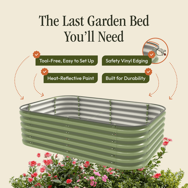 Gro-Rite Tool-Free Modular Metal Raised Garden Bed Kit