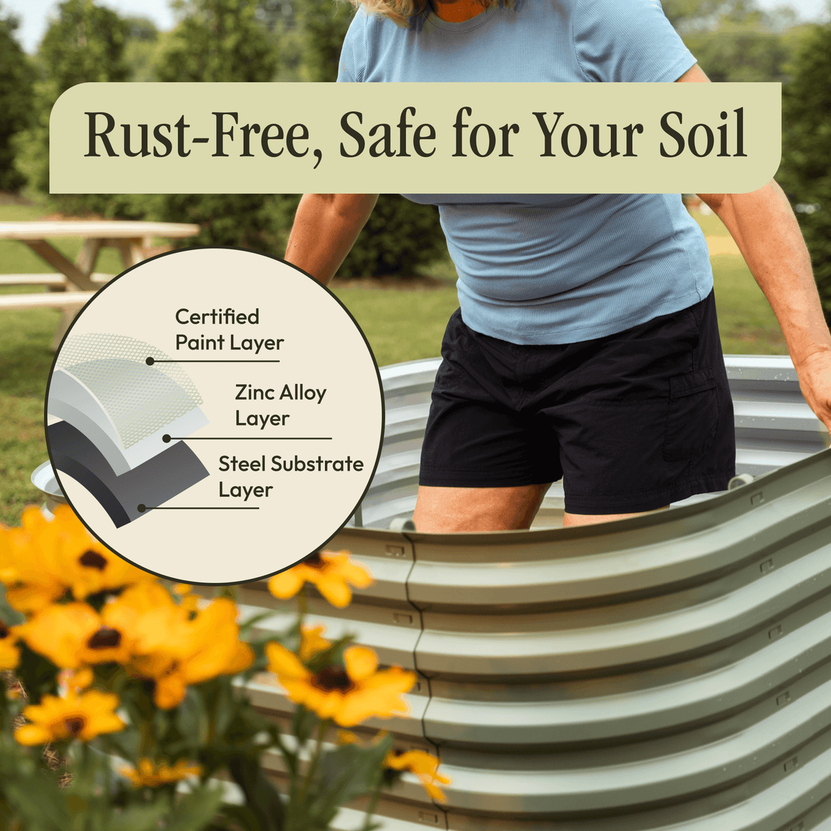 Gro-Rite Tool-Free Modular Metal Raised Garden Bed Kit