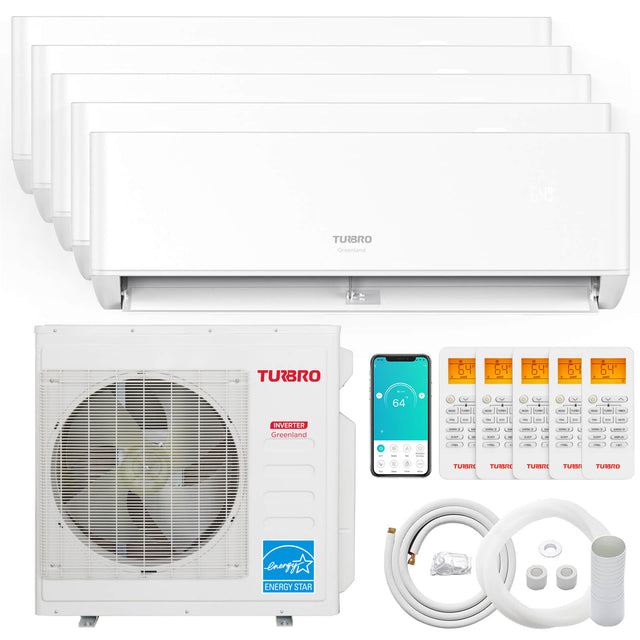TURBRO Greenland 42,000 BTU Penta-Zone (5) Mini-Split Heat Pump (R454B)