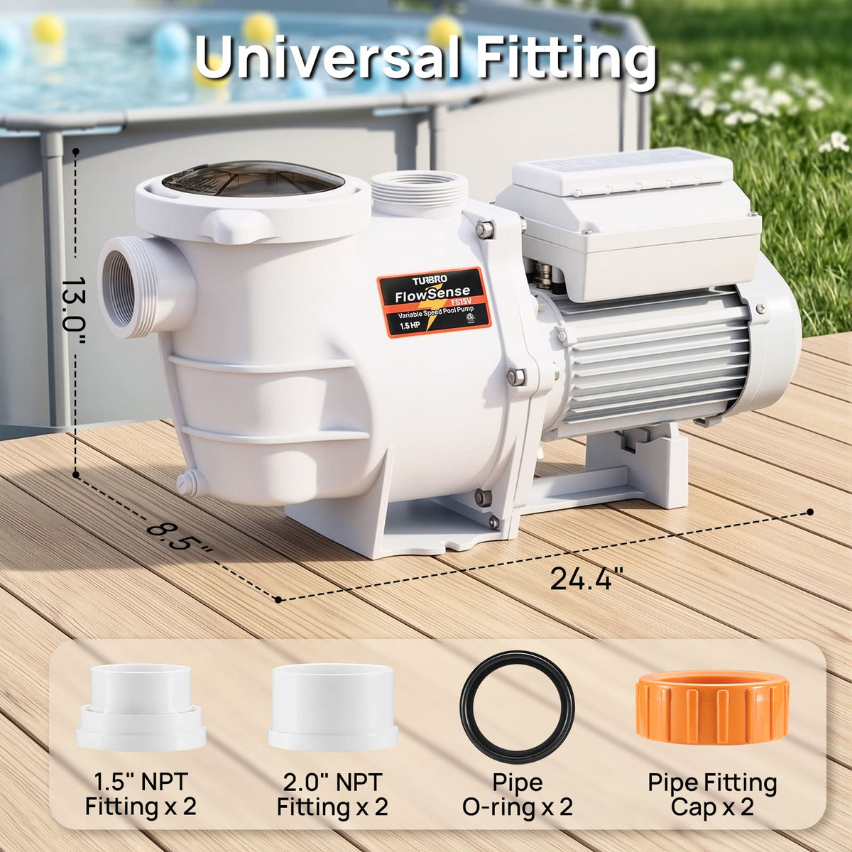 TURBRO FlowSense Variable Speed Pool Pump, Above-Ground