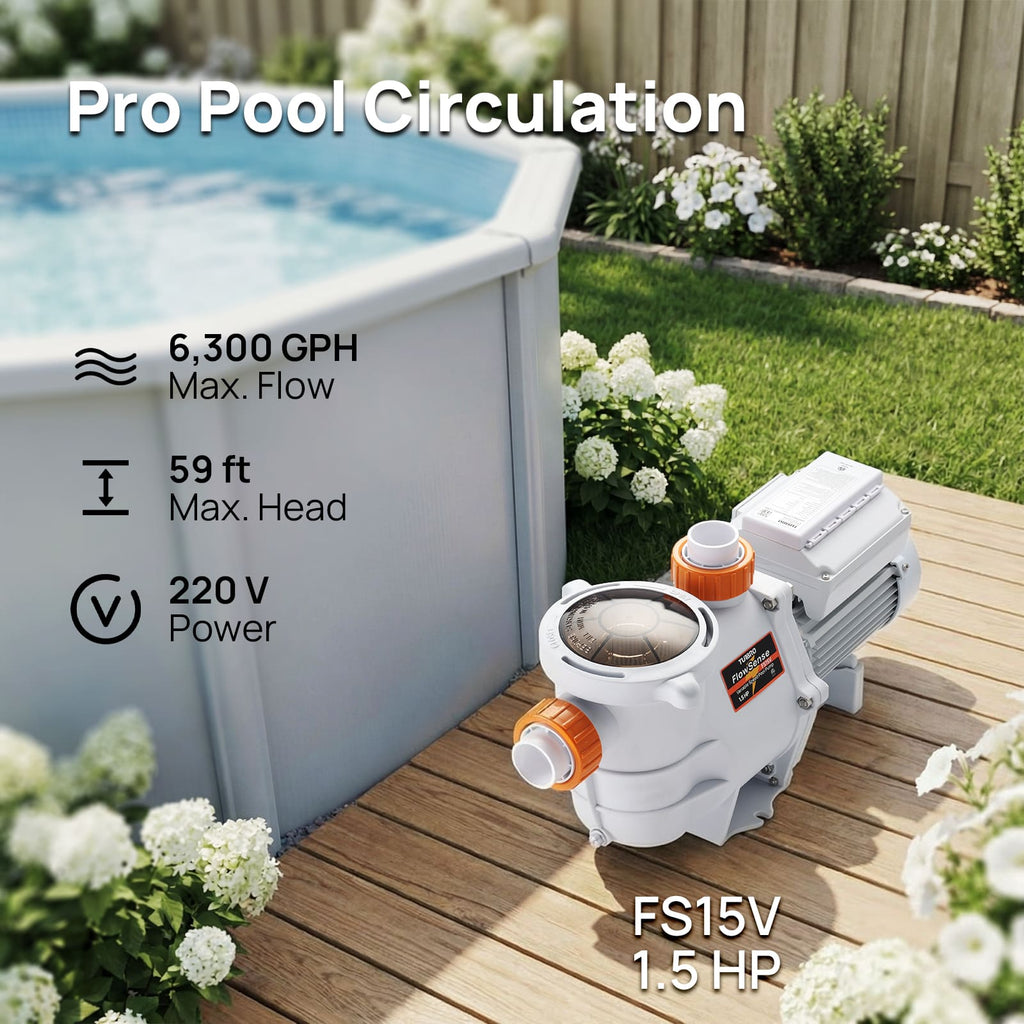 TURBRO FlowSense Variable Speed Pool Pump, Above-Ground