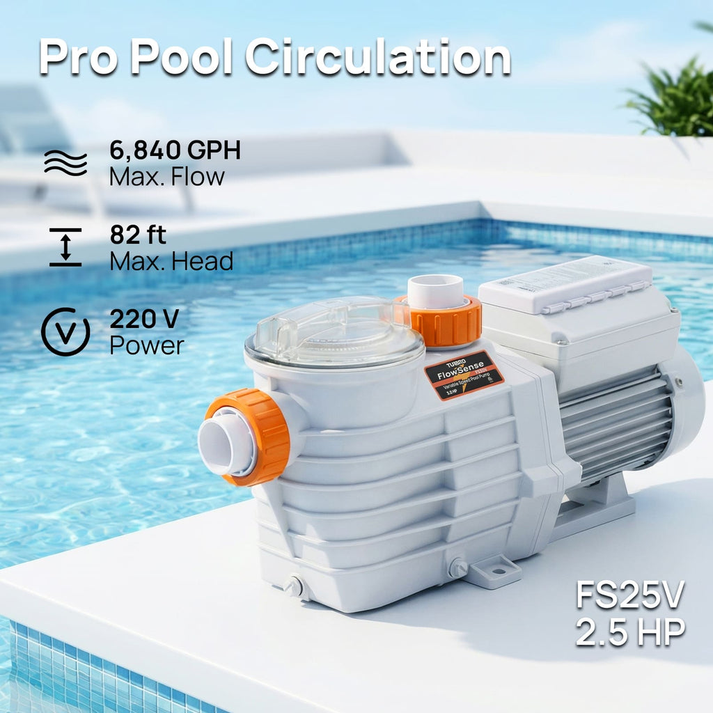 TURBRO FlowSense Variable Speed Pool Pump, In/Above-Ground