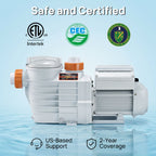 TURBRO FlowSense Variable Speed Pool Pump, In/Above-Ground
