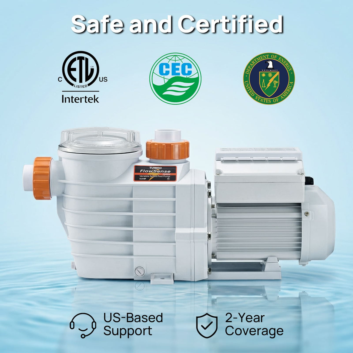 TURBRO FlowSense Variable Speed Pool Pump, In/Above-Ground