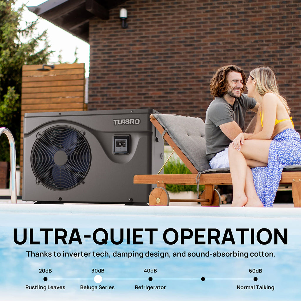 TURBRO Beluga Inverter Pool Heat Pump, 50K/75K BTU