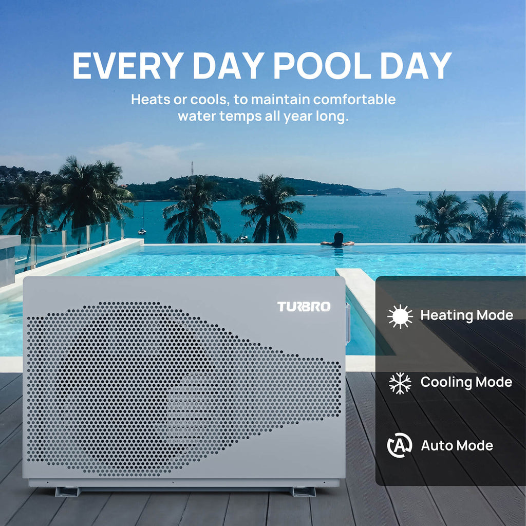 TURBRO Beluga Inverter Pool Heat Pump, 33K/58K/100K BTU