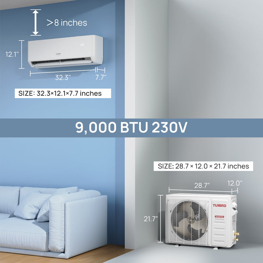TURBRO Greenland 9,000 BTU Single Zone Mini-Split Heat Pump (R454B)