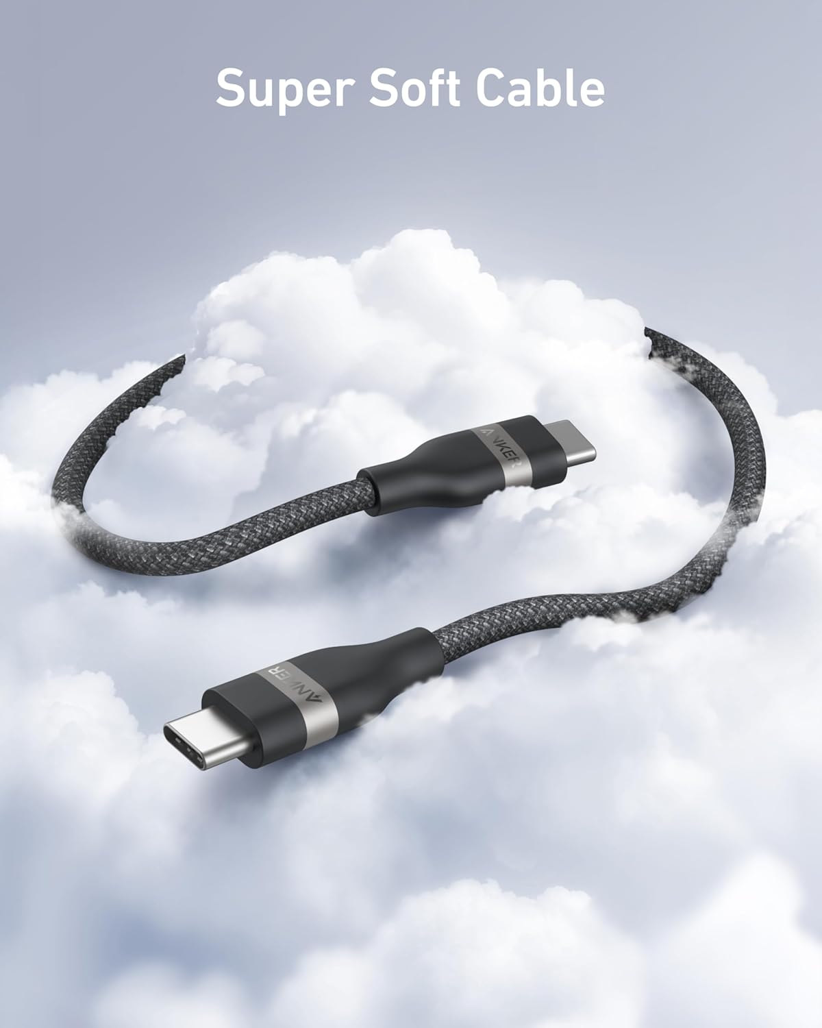 Anker USB-C to USB-C Cable (3 ft / 6 ft, 240W, Upcycled-Braided)