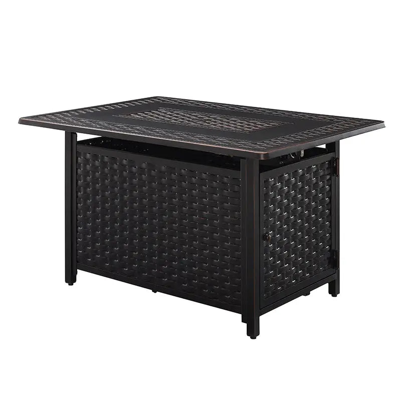 Fire Sense Albany 44" Rectangular Woven Aluminum Convertible Gas Fire Pit Table