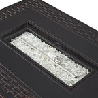 Fire Sense Albany 44" Rectangular Woven Aluminum Convertible Gas Fire Pit Table