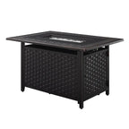 Fire Sense Albany 44" Rectangular Woven Aluminum Convertible Gas Fire Pit Table