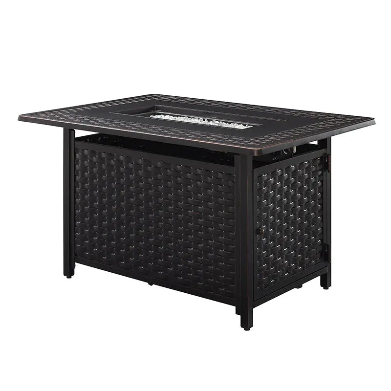 Fire Sense Albany 44" Rectangular Woven Aluminum Convertible Gas Fire Pit Table