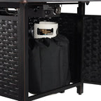 Fire Sense Albany 44" Rectangular Woven Aluminum Convertible Gas Fire Pit Table
