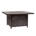 Fire Sense Armstrong 42" Square Basketweave Aluminum Convertible Gas Fire Pit Table