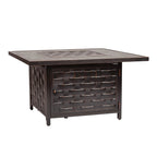 Fire Sense Armstrong 42" Square Basketweave Aluminum Convertible Gas Fire Pit Table