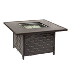 Fire Sense Armstrong 42" Square Basketweave Aluminum Convertible Gas Fire Pit Table