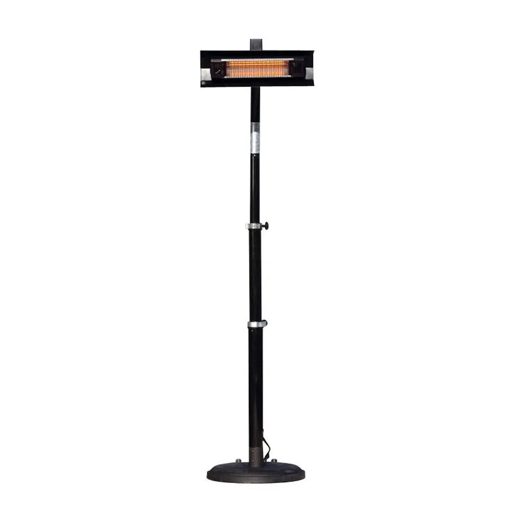 Fire Sense Black Powder Coated Steel Telescoping Offset Pole Mounted Infrared Patio Heater