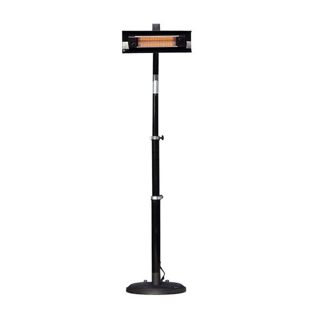 Fire Sense Black Powder Coated Steel Telescoping Offset Pole Mounted Infrared Patio Heater