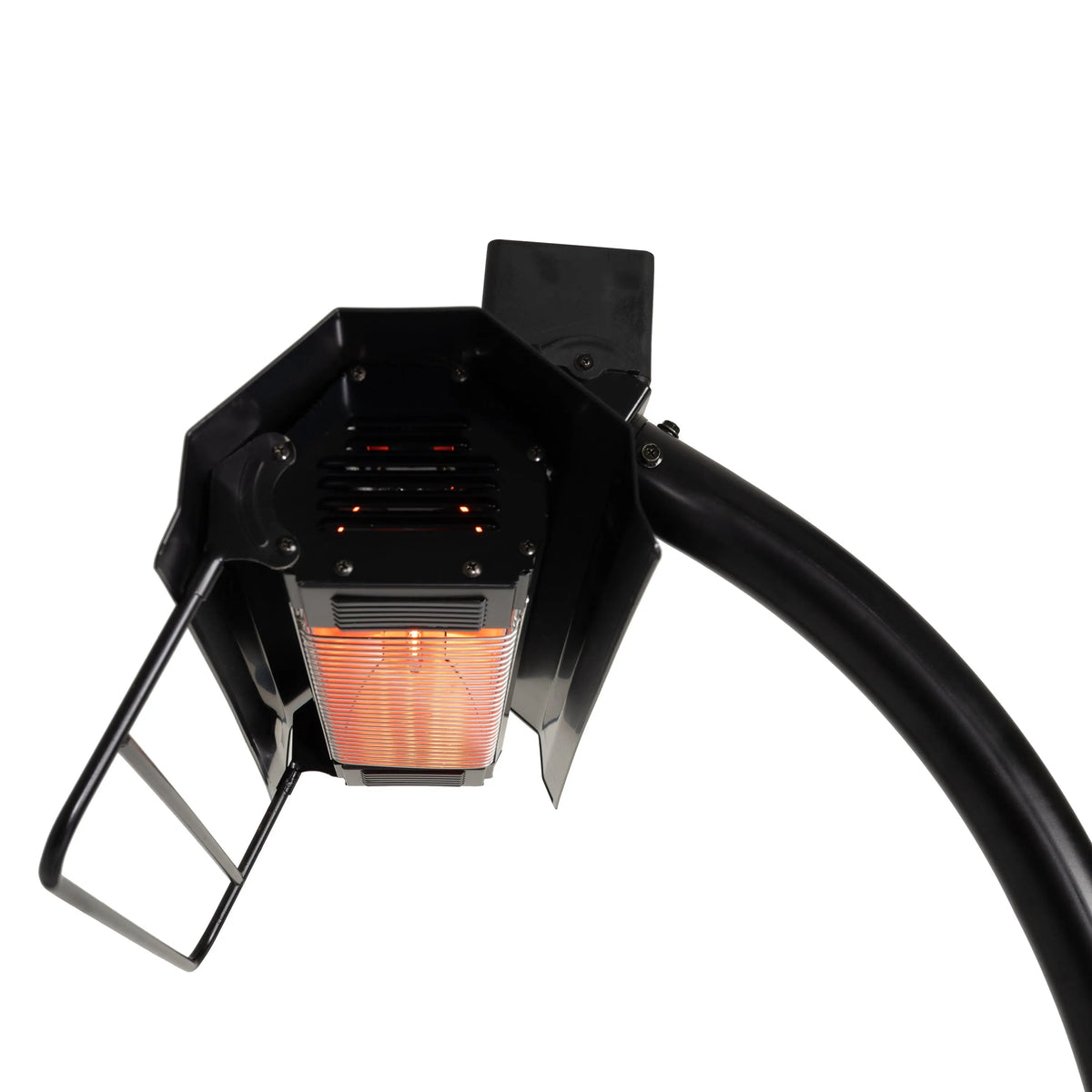 Fire Sense Black Powder Coated Steel Telescoping Offset Pole Mounted Infrared Patio Heater
