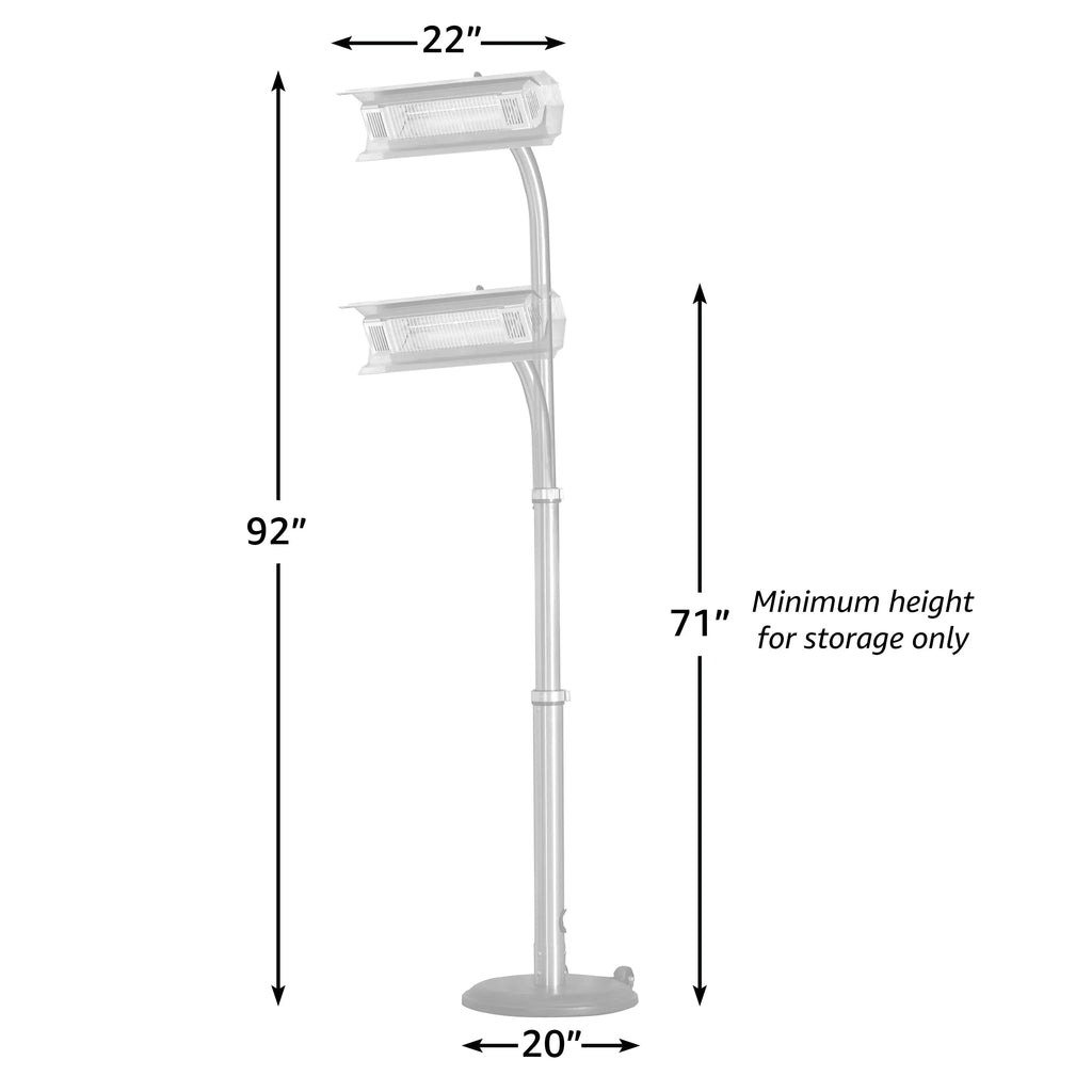 Fire Sense Black Powder Coated Steel Telescoping Offset Pole Mounted Infrared Patio Heater