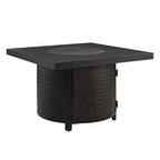 Fire Sense Clayton 40" Round Hammered Aluminum Convertible Gas Fire Pit Table