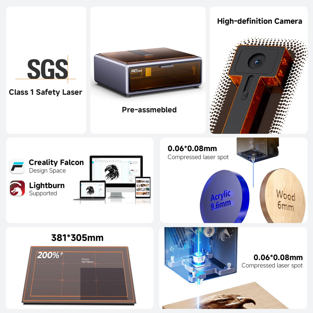 Creality Falcon A1 10W Enclosed Laser Engraver with Camera & Air Assist