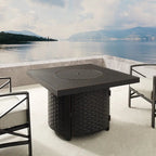 Fire Sense Dalton 40" Square Woven Aluminum Convertible Gas Fire Pit Table