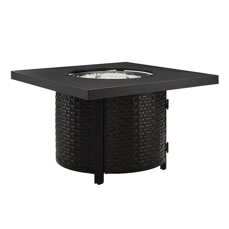 Fire Sense Dalton 40" Square Woven Aluminum Convertible Gas Fire Pit Table