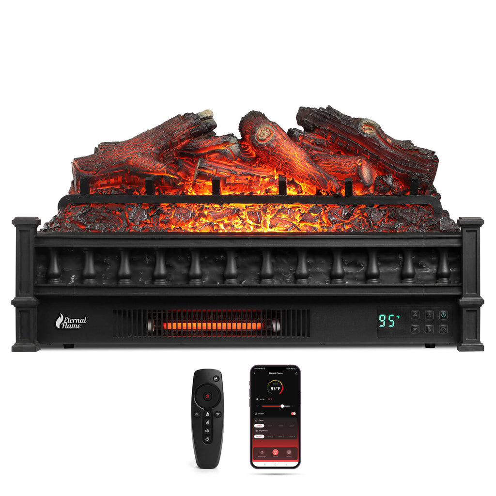 TURBRO Eternal Flame EF26-LG Smart Electric Fireplace Logs