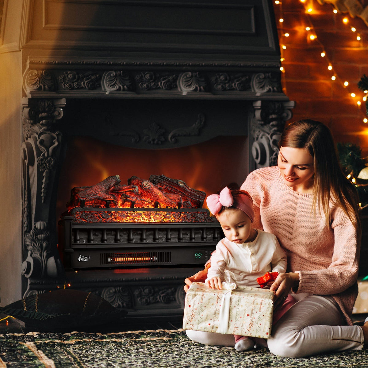 TURBRO Eternal Flame EF26-LG Smart Electric Fireplace Logs
