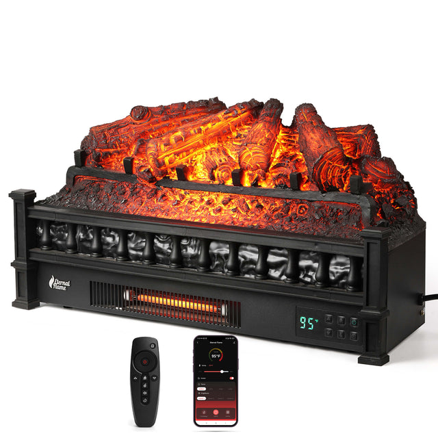 TURBRO Eternal Flame EF26-PB Smart Electric Fireplace Logs
