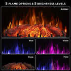 TURBRO Eternal Flame EF26-PB Smart Electric Fireplace Logs
