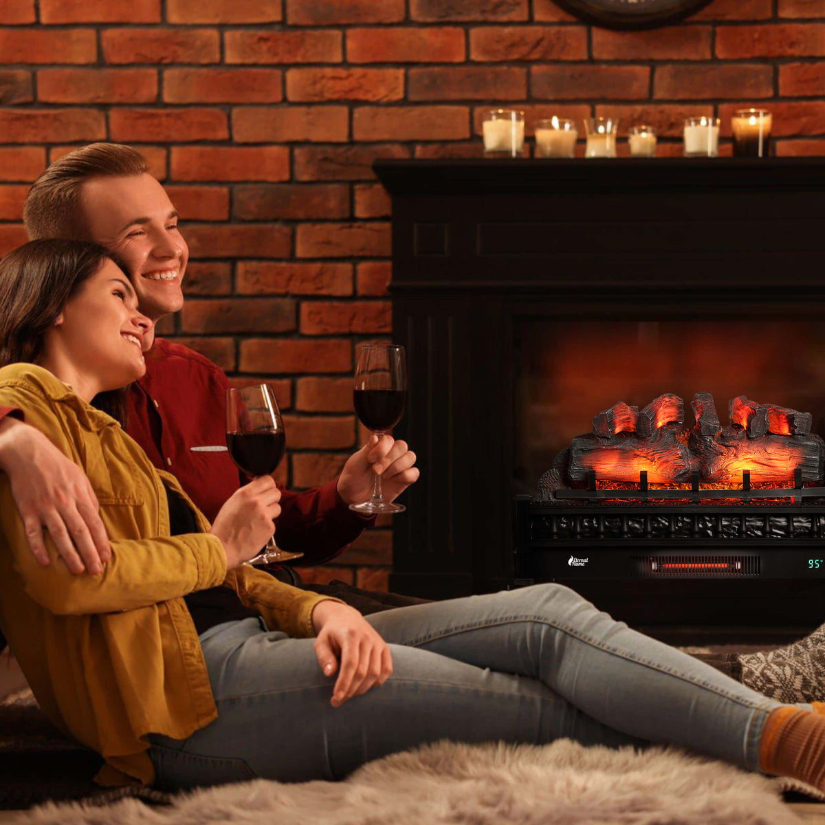 TURBRO Eternal Flame EF30-PB Electric Fireplace Logs