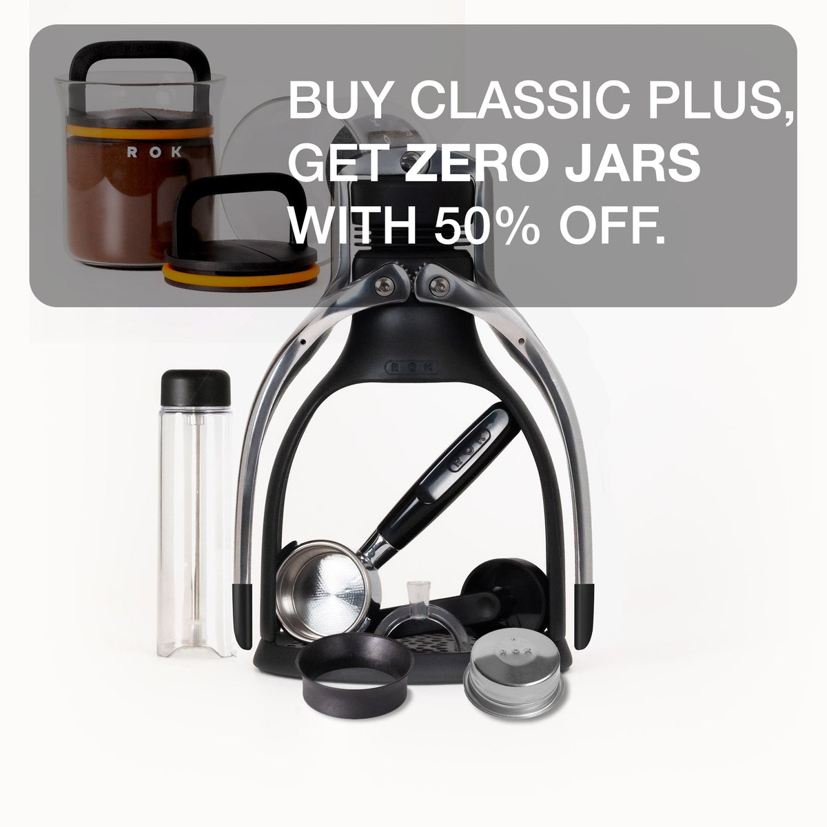 ROK EspressoGC Black PLUS Manual Espresso Maker