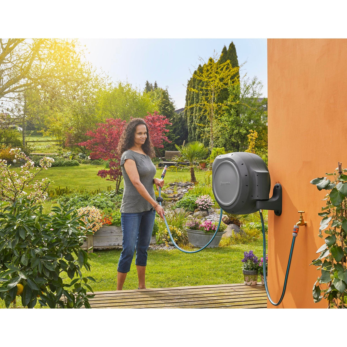 Gardena RollUp 100-Foot Retractable Hose Reel