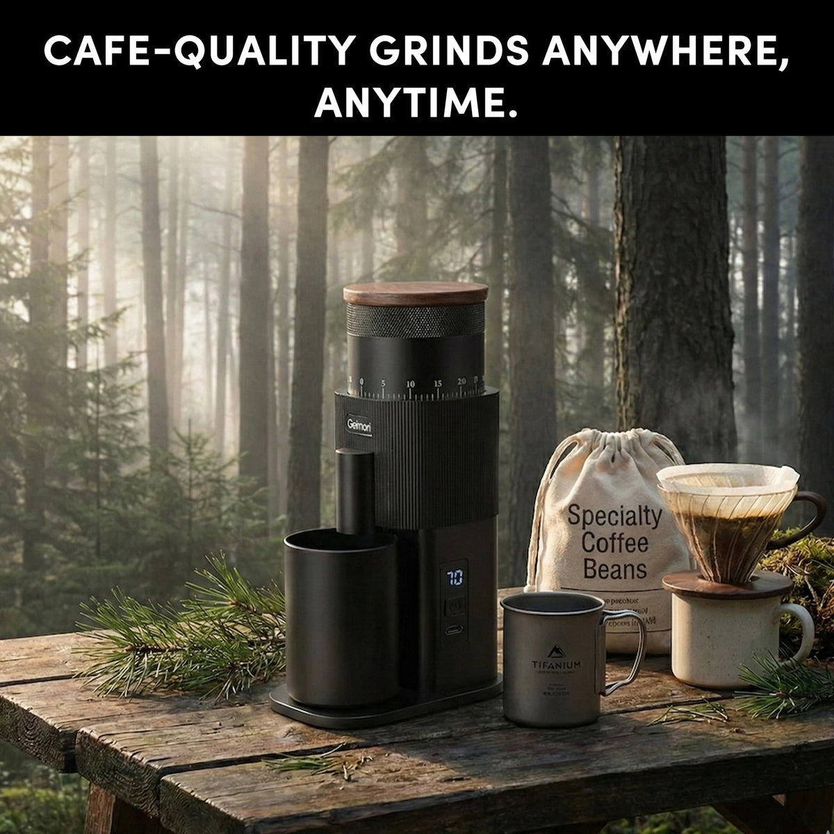 Geimori T38 Cordless Battery Coffee Grinder