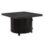 Fire Sense Henley 40" Round Aluminum Basketweave Convertible Gas Fire Pit Table