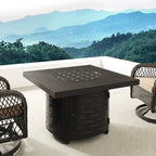 Fire Sense Henley 40" Round Aluminum Basketweave Convertible Gas Fire Pit Table