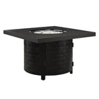 Fire Sense Henley 40" Round Aluminum Basketweave Convertible Gas Fire Pit Table