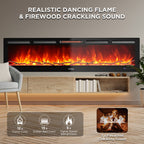 TURBRO In Flames 72-Inch Wi-Fi Wall-Mounted Electric Fireplace
