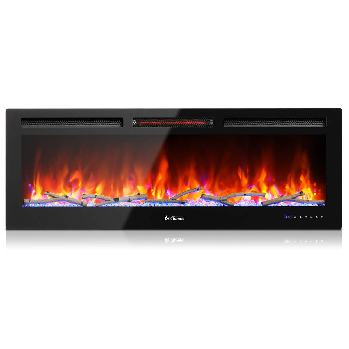 TURBRO In Flames 50-Inch Wi-Fi Wall-Mounted Electric Fireplace