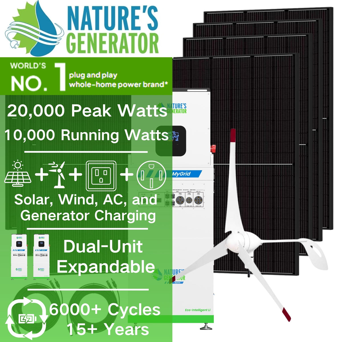 Nature’s Generator MyGrid 10K Gen 2 Solar & Wind Bundle